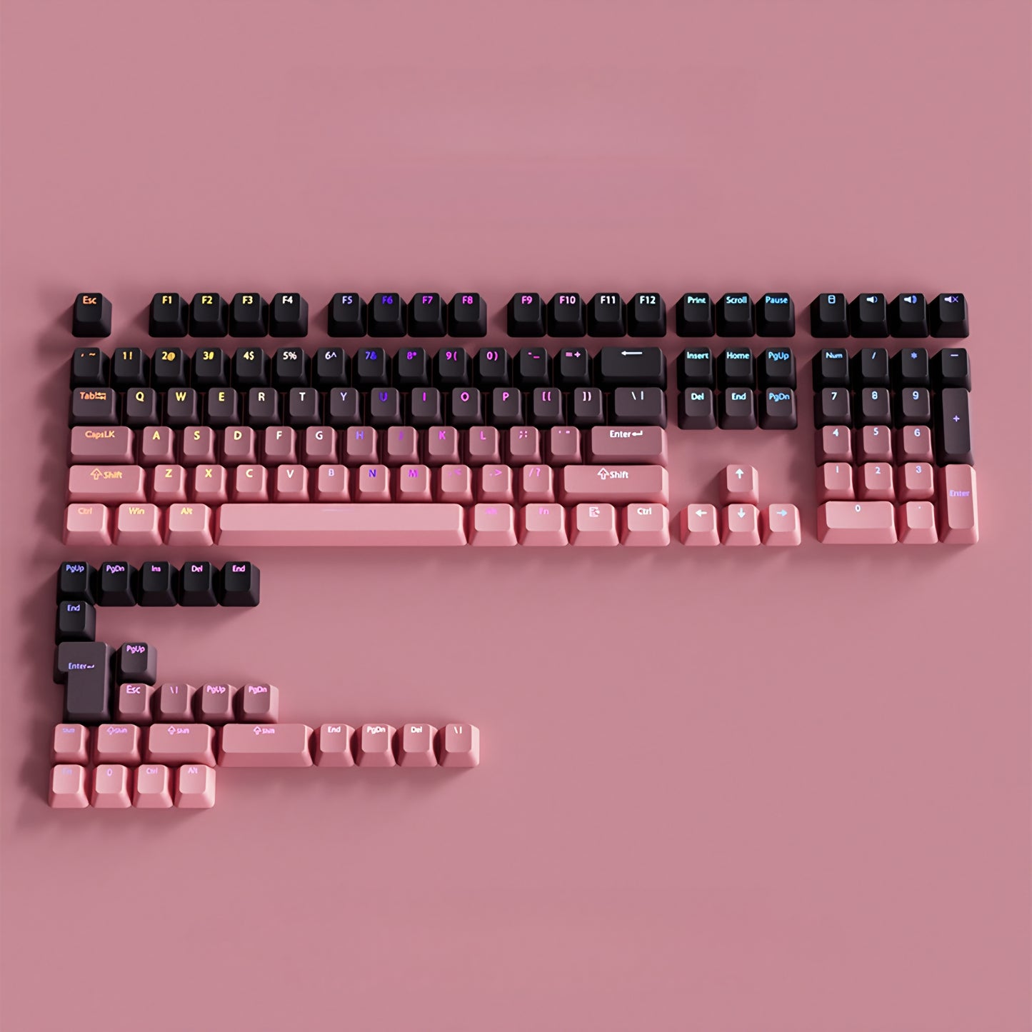 Sakura Noir Top Backlit OEM Keycaps