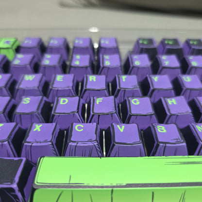 Unit 1  EVA Comic Manga Style Japanese Cherry PBT Extended Keycaps