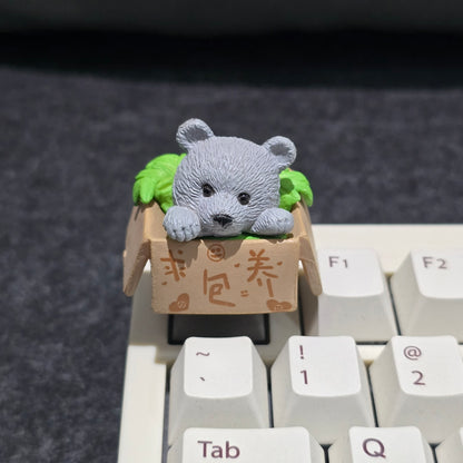 Teddy in Basket Resin Artisan Keycap
