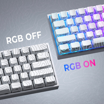 PREMIUM White Topographic Pattern IMD Tech Shinethrough Keycap
