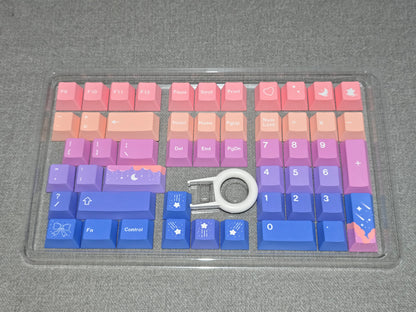 Stars Moon Cherry PBT Keycaps