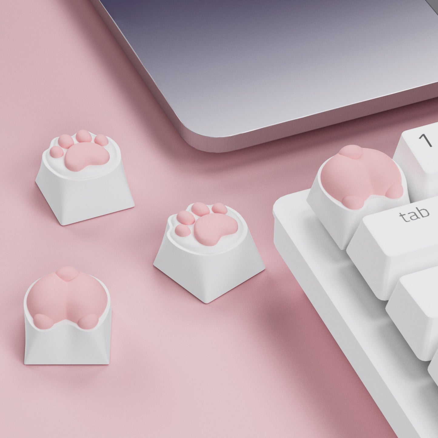 Cat Paw & Corgi Artisan Keycap 4 in 1