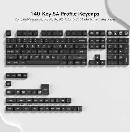 Black Jade Translucent SA Profile Doubleshot PBT Keycap