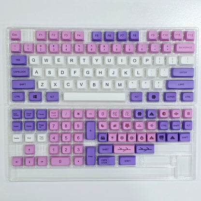 Purple Sakura XDA PBT Keycaps