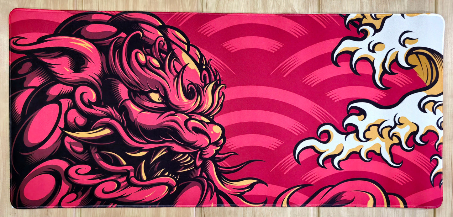 Fiery Red Dragon Premium Hybrid Control Surface XXL Deskmat