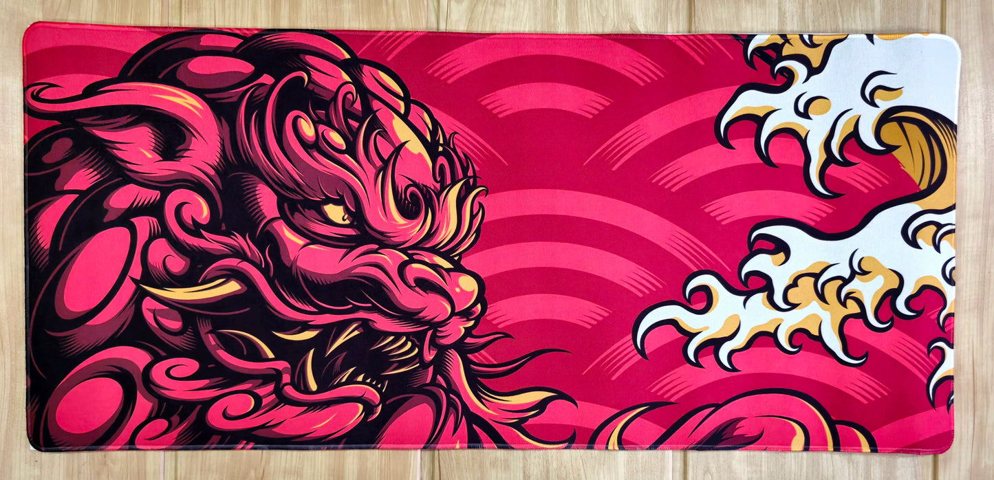 Fiery Red Dragon Premium Hybrid Control Surface XXL Deskmat