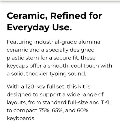 Glaze Full Ceramic Retro Cherry Profile 120-Key Keycap Set Mac Compatible