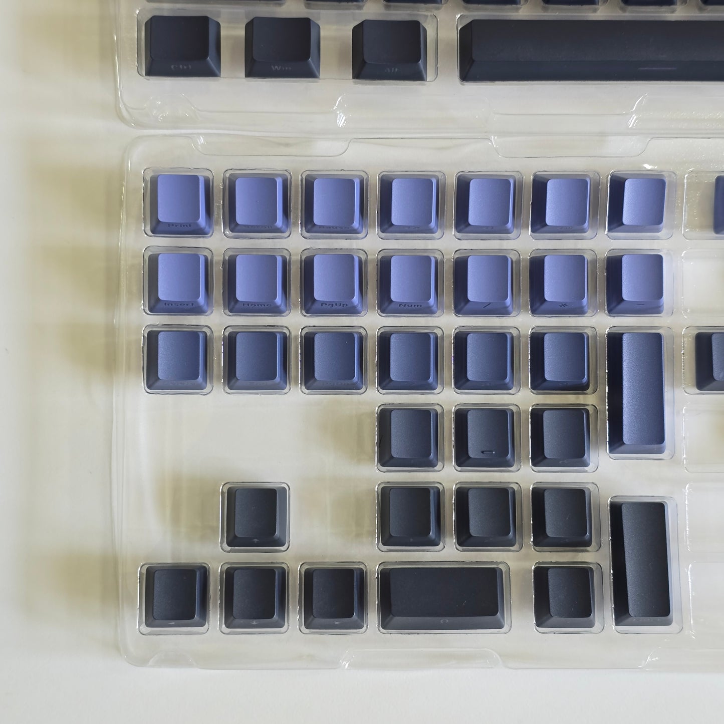 Backlit Black Blue Gradient Side Shinethrough Doubleshot OEM Keycaps