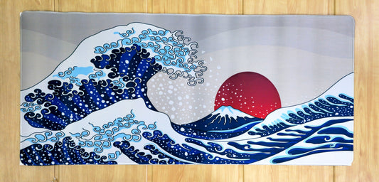 Wave Of Kanagawa Red Sun Super Smooth Speed XXL Deskmat