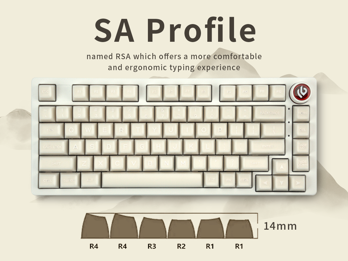 White Jade Translucent SA Profile Doubleshot PBT Keycap