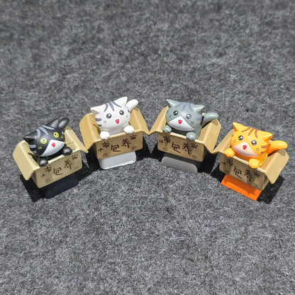 Happy Cat In Basket Resin Artisan Keycap