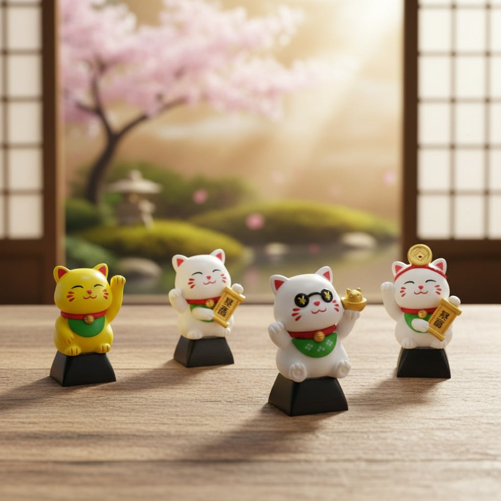 Lucky Cats Artisan Keycaps