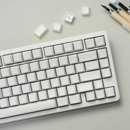 White Jade Translucent SA Profile Doubleshot Keycap