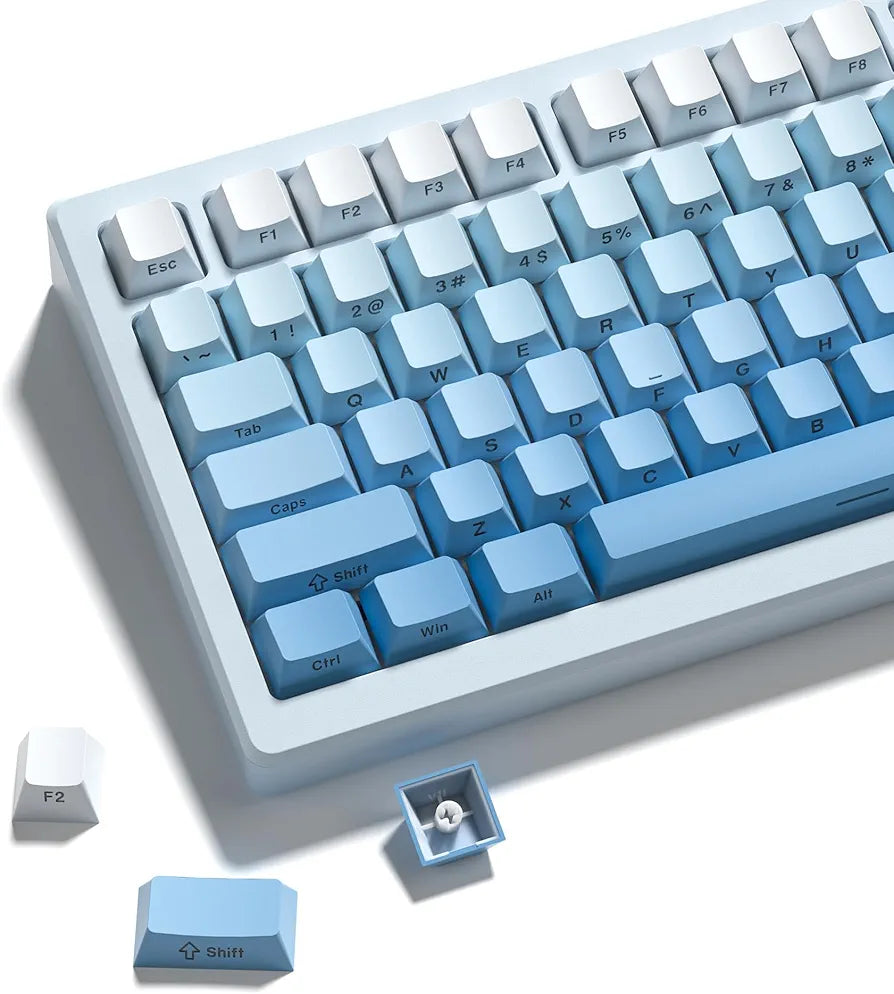 Sky Blue Gradient Backlit Cherry PBT Keycaps