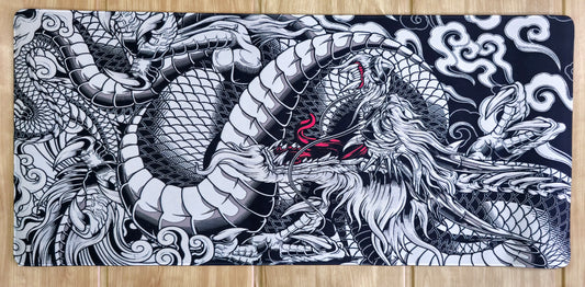 White Black Dragon Premium Hybrid Control XXL Deskmat