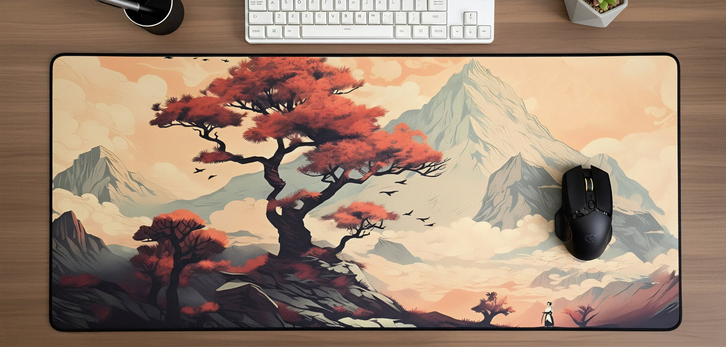 Red Tree In Mountain Premium Hybrid Control Surface XXL Deskmat