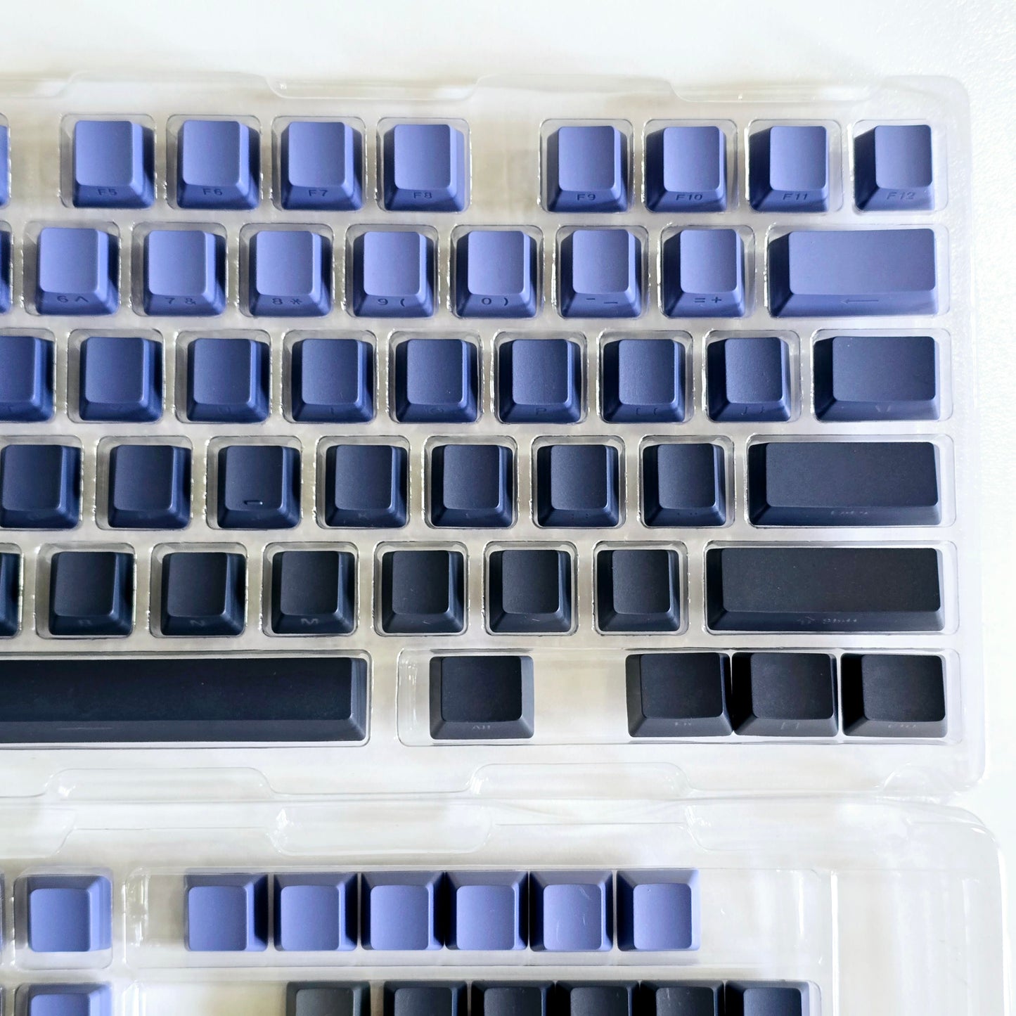 Backlit Black Blue Gradient Side Shinethrough Doubleshot OEM Keycaps