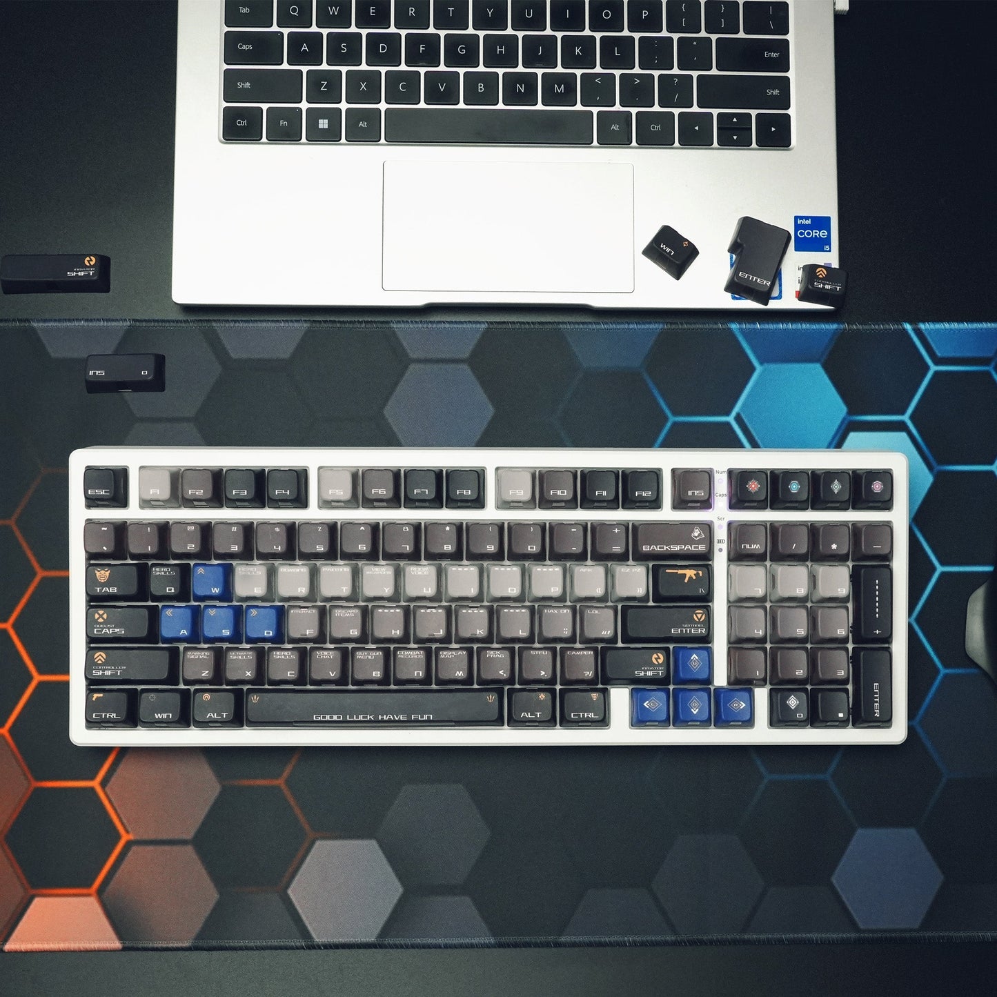 Valorant Dark Theme Lighthouse Profile Side Backlit Doubleshot Keycaps