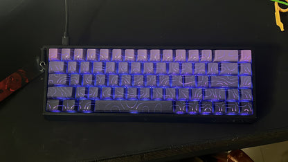 Topography Line Crack Dark Amethyst Cherry Side Backlit Keycaps