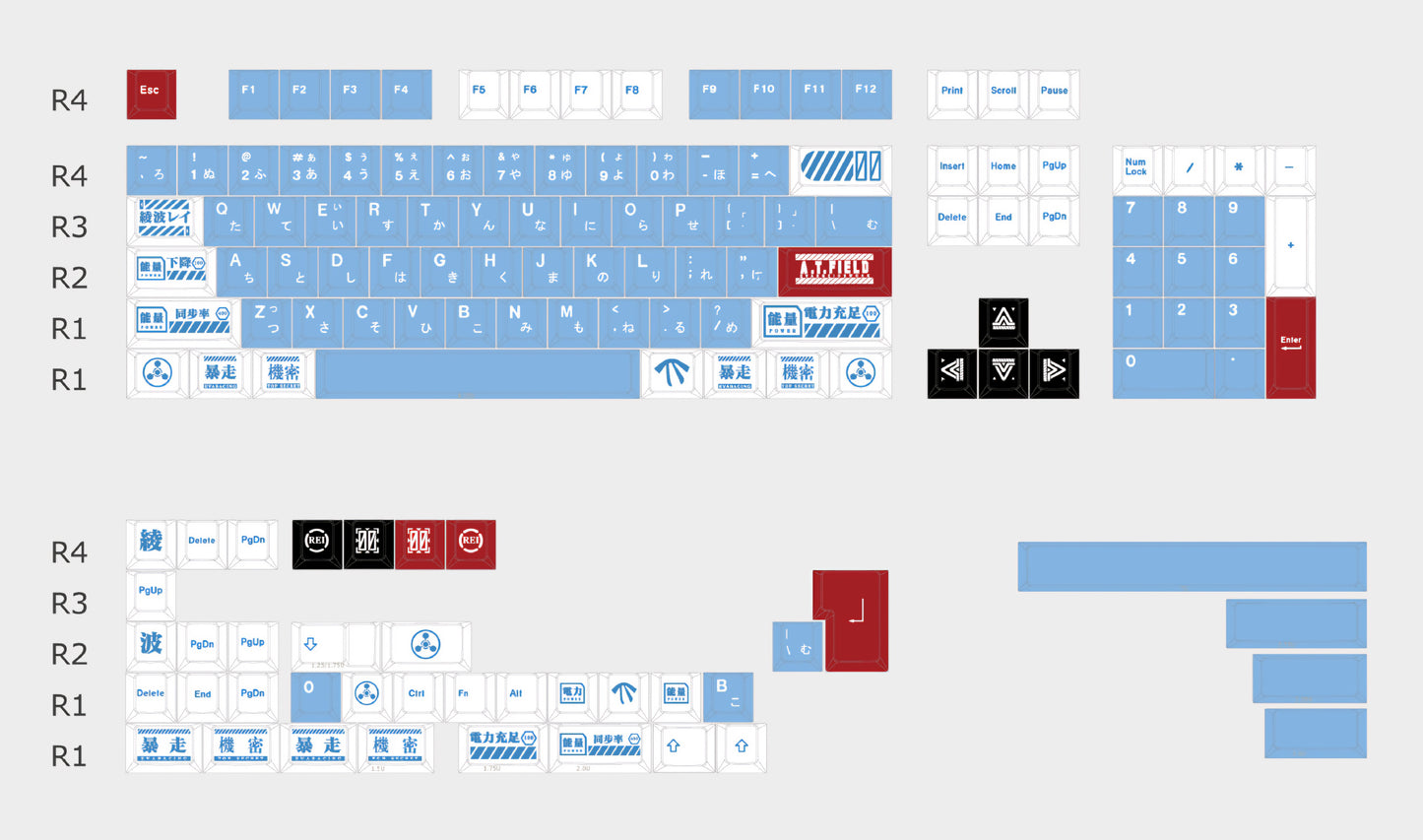 Eva Lilith Inspired Japanese Sub Cerry PBT Keycaps With PBT Storage Box