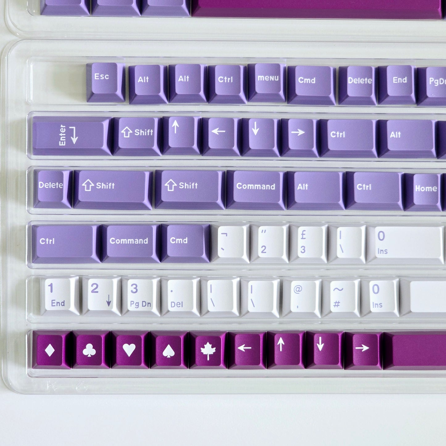 Lavender White Quality Doubleshot Cherry PBT Keycaps