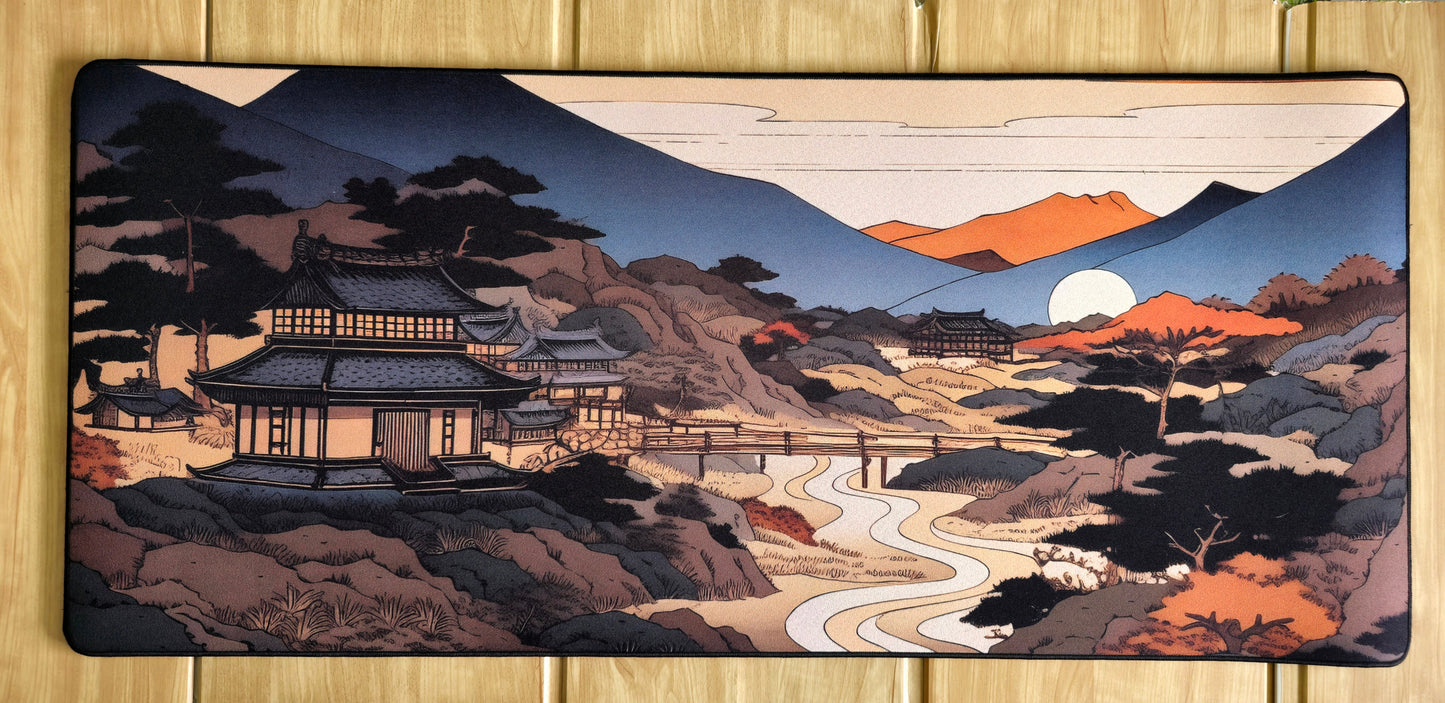 Ancient Japanese Village Premium Control Surface XXL Deskmat