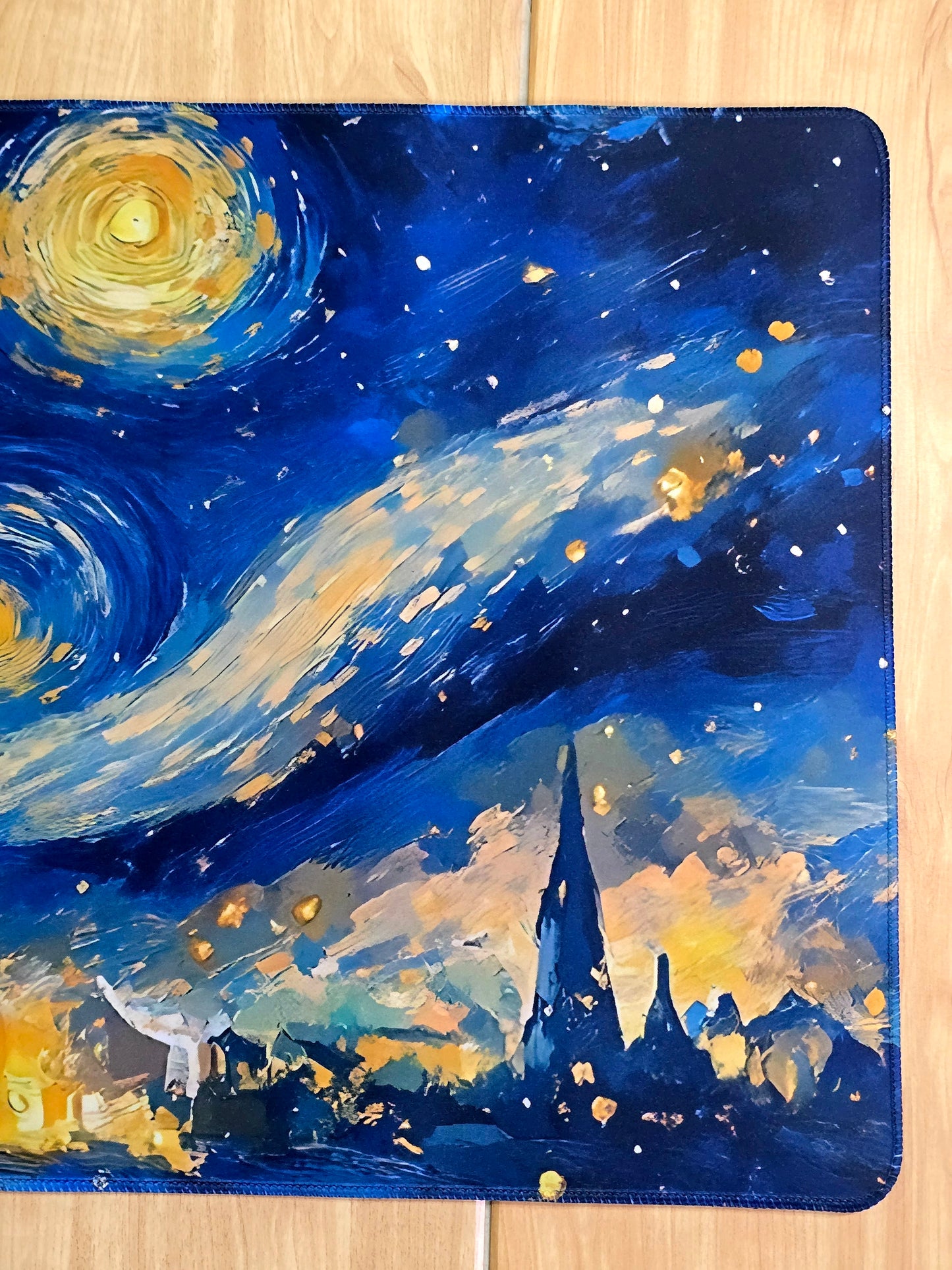 Black Cat Starry Night Smooth XXL Deskmat