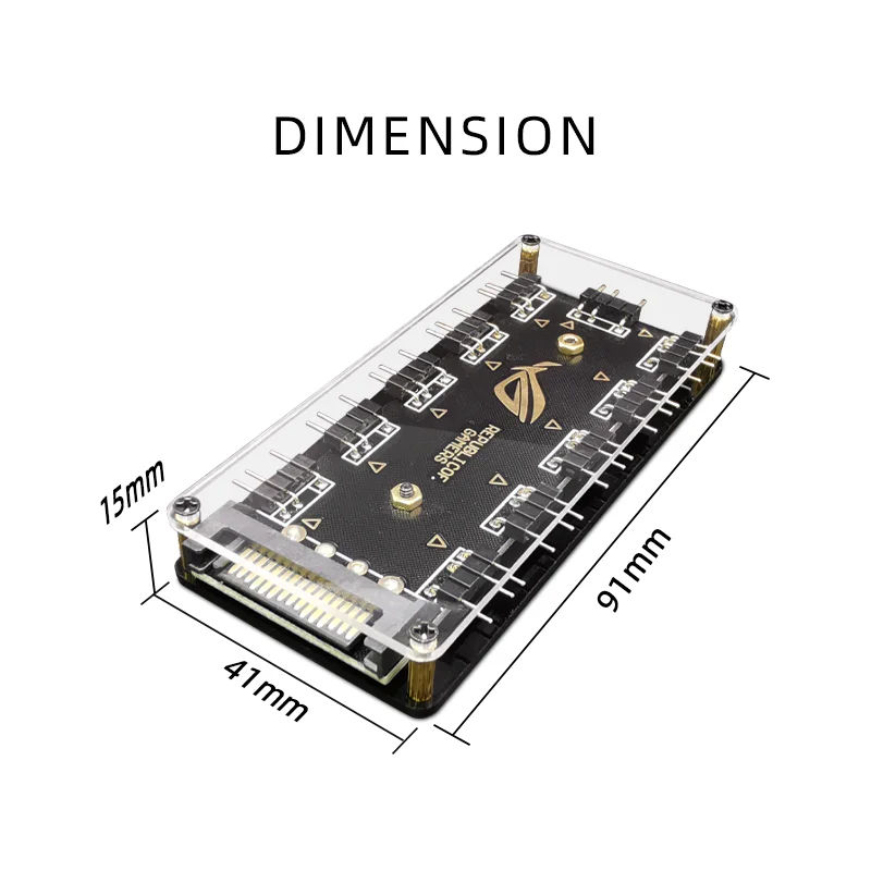 1 to 10 ARGB Splitter Hub With Sata Power