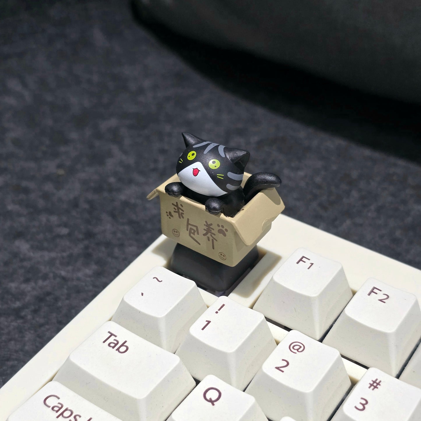 Happy Cat In Basket Resin Artisan Keycap