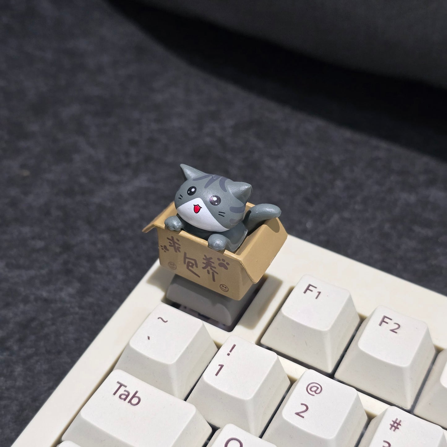 Happy Cat In Basket Resin Artisan Keycap