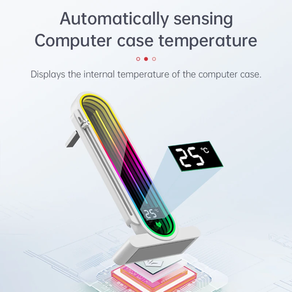 Coolmoon AOSOR Vertical Gpu Stand With Temp Display & Infinity Lens With Magnetic Base