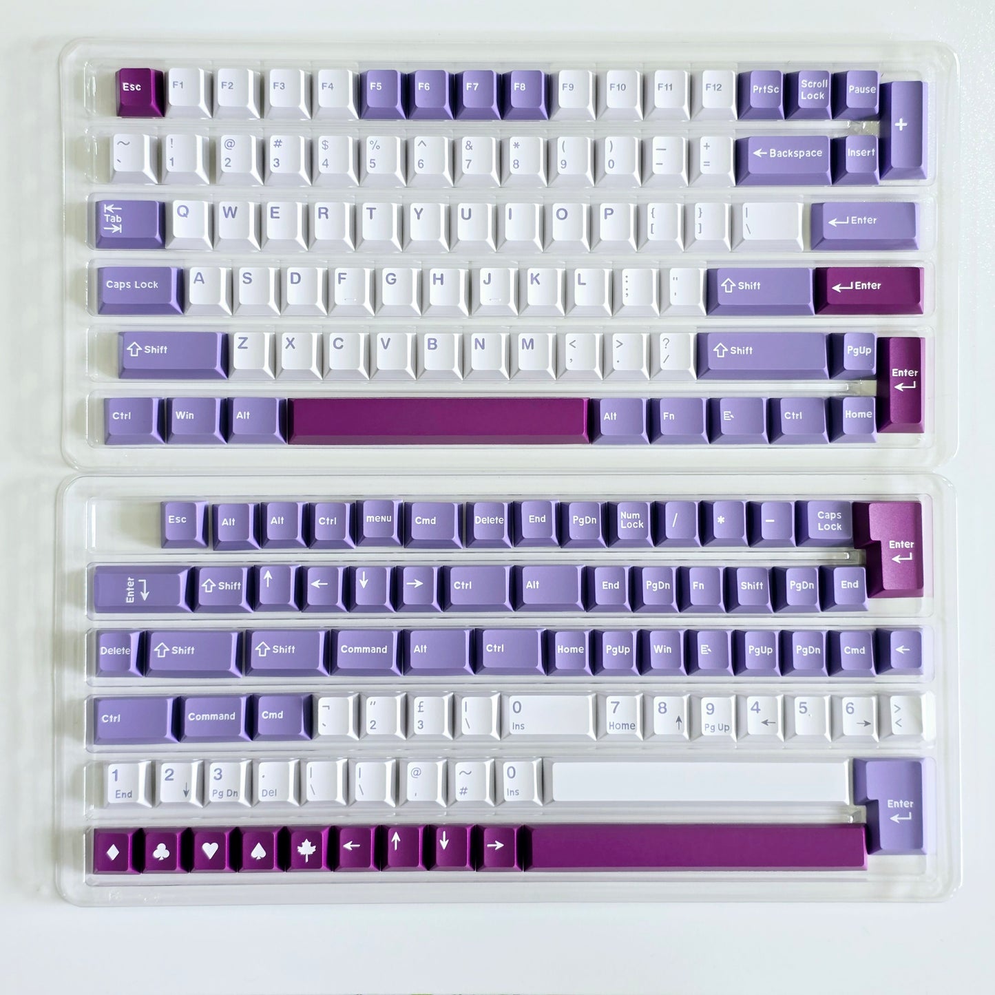 Lavender White Quality Doubleshot Cherry PBT Keycaps