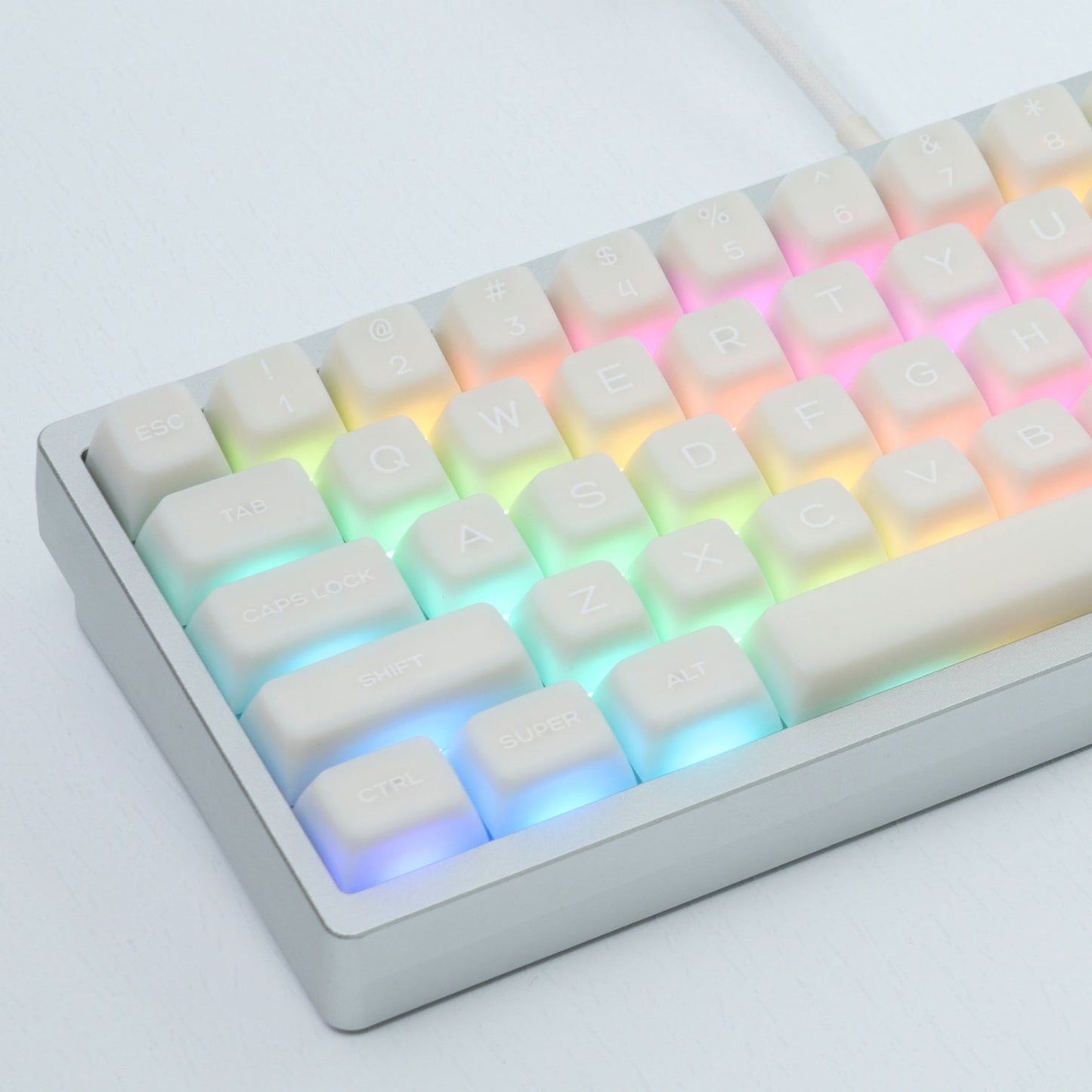 White Jade Translucent SA Profile Doubleshot PBT Keycap