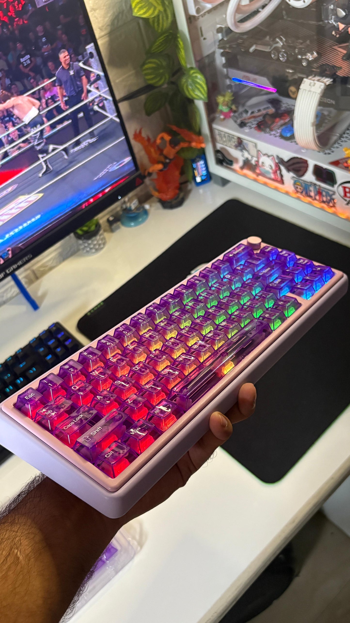 Purple Transparent PC UV Printed Cherry Keycaps