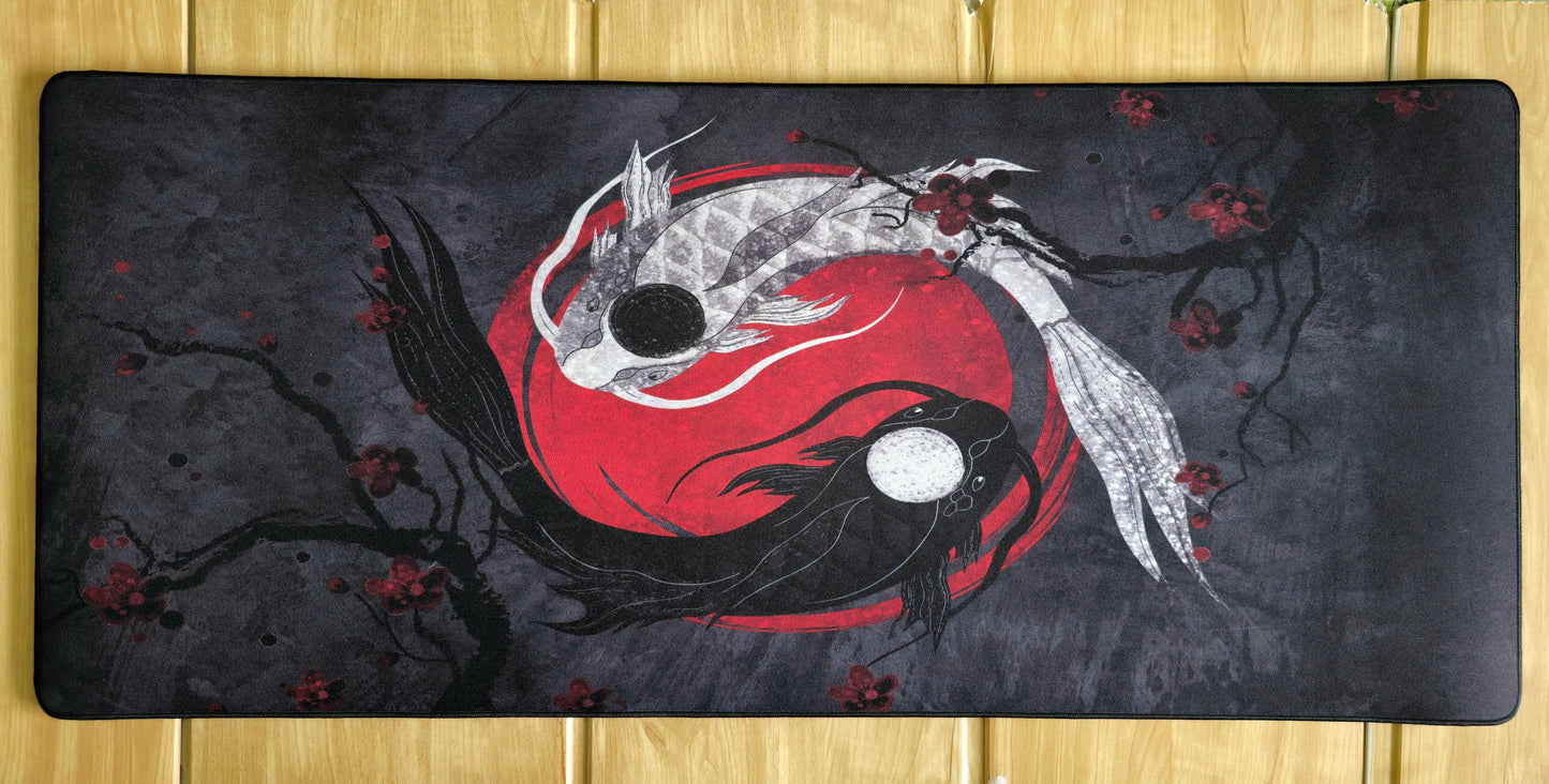 Koi Fish RED MOON NIGHT Premium Hybrid Control Deskmat