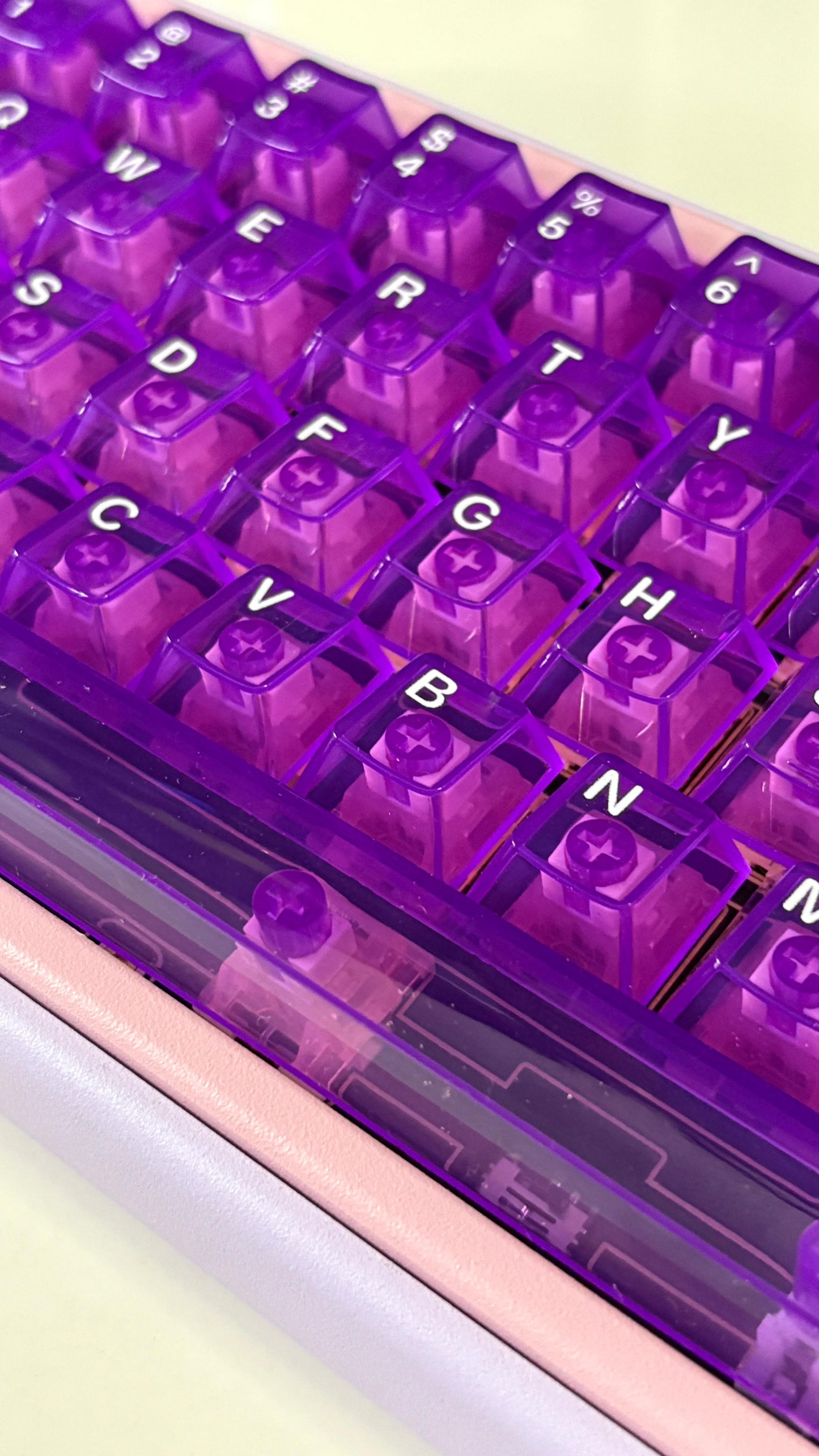 Purple Transparent PC UV Printed Cherry Keycaps