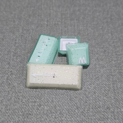 Mint Sand Sparkling Doubleshot Thick Keycaps