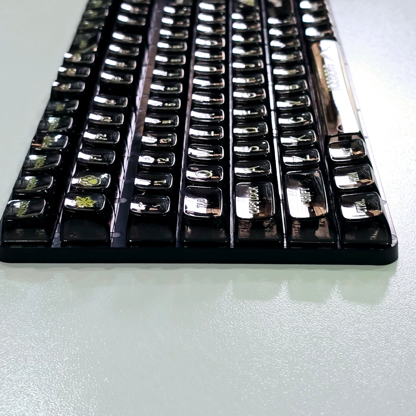 Transparent Yellow On Smoked Black CBSA Keycaps