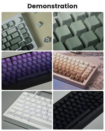 Noir Jet Black Side Backlit Doubleshot PBT Keycaps