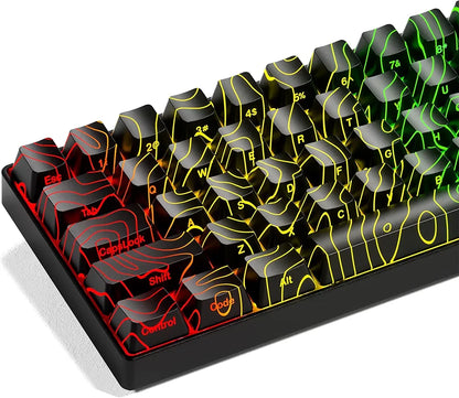 PREMIUM Black Topographic Shinethrough OEM Profile IMD Tech Keycap Set