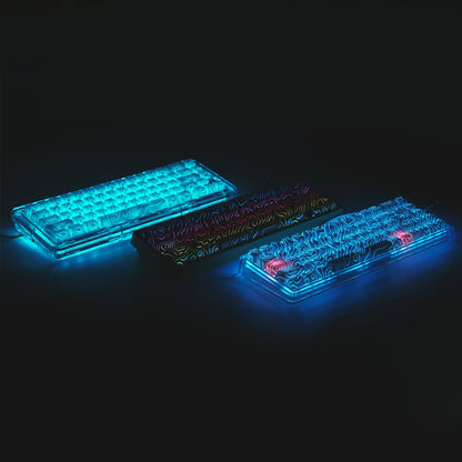 PREMIUM White Topographic Pattern IMD Tech Shinethrough Keycap