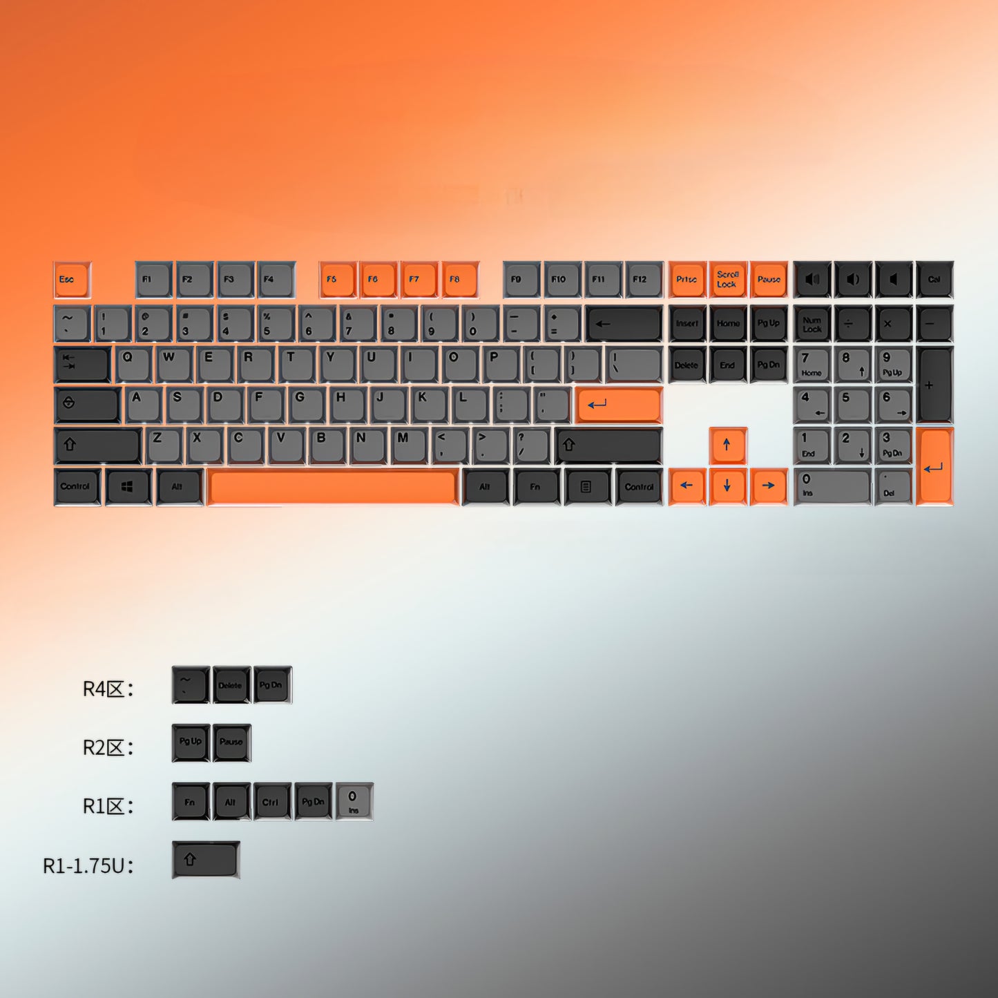 Carbon MDA PBT Keycaps