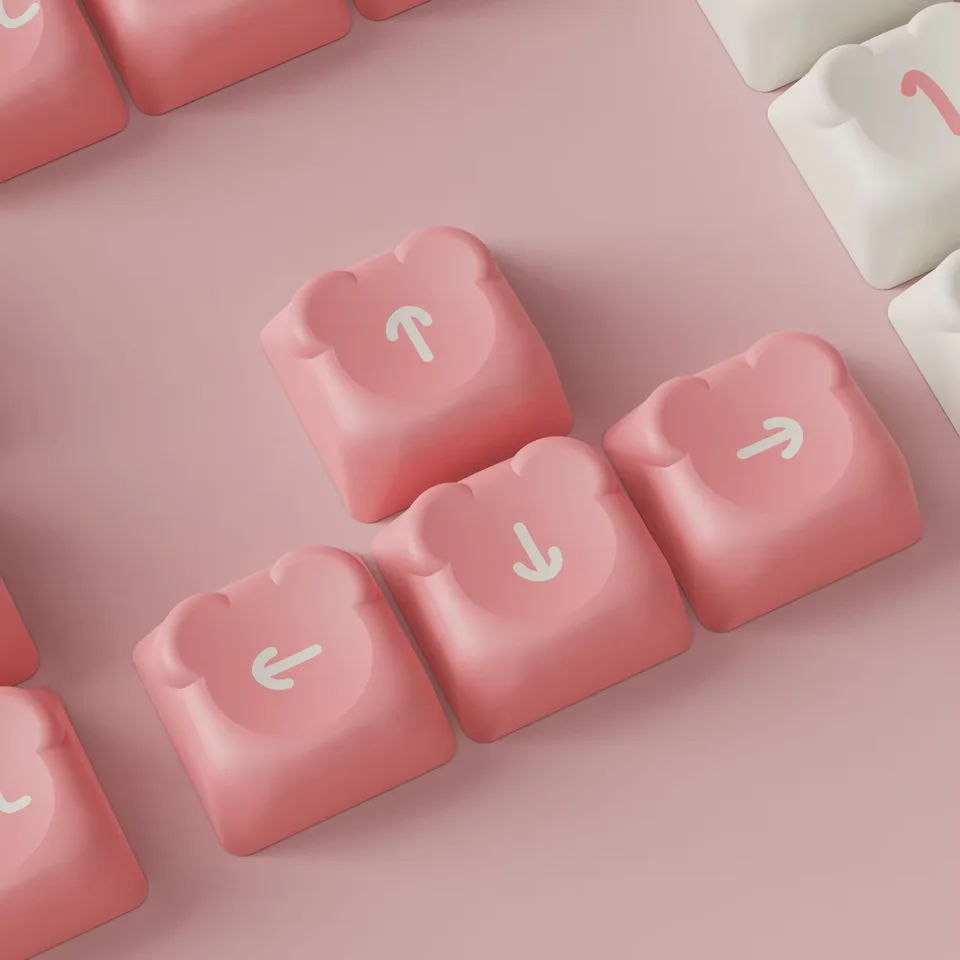 Sakura Bear Unique Doubleshot PBT keycaps