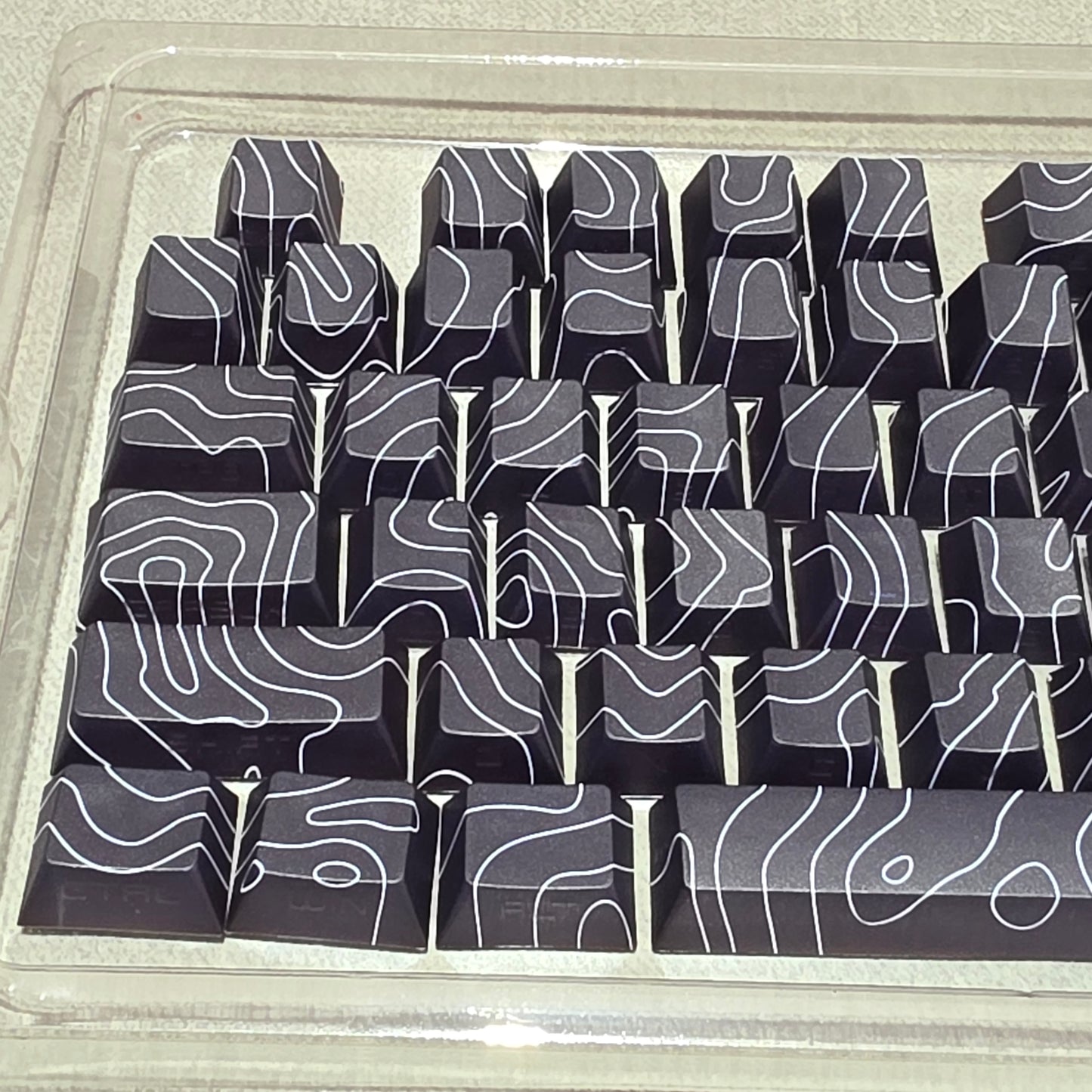 Topography Black Contour Legends Only Backlit Thick PBT Keycaps