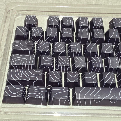 Topography Black Contour Legends Only Backlit Thick PBT Keycaps