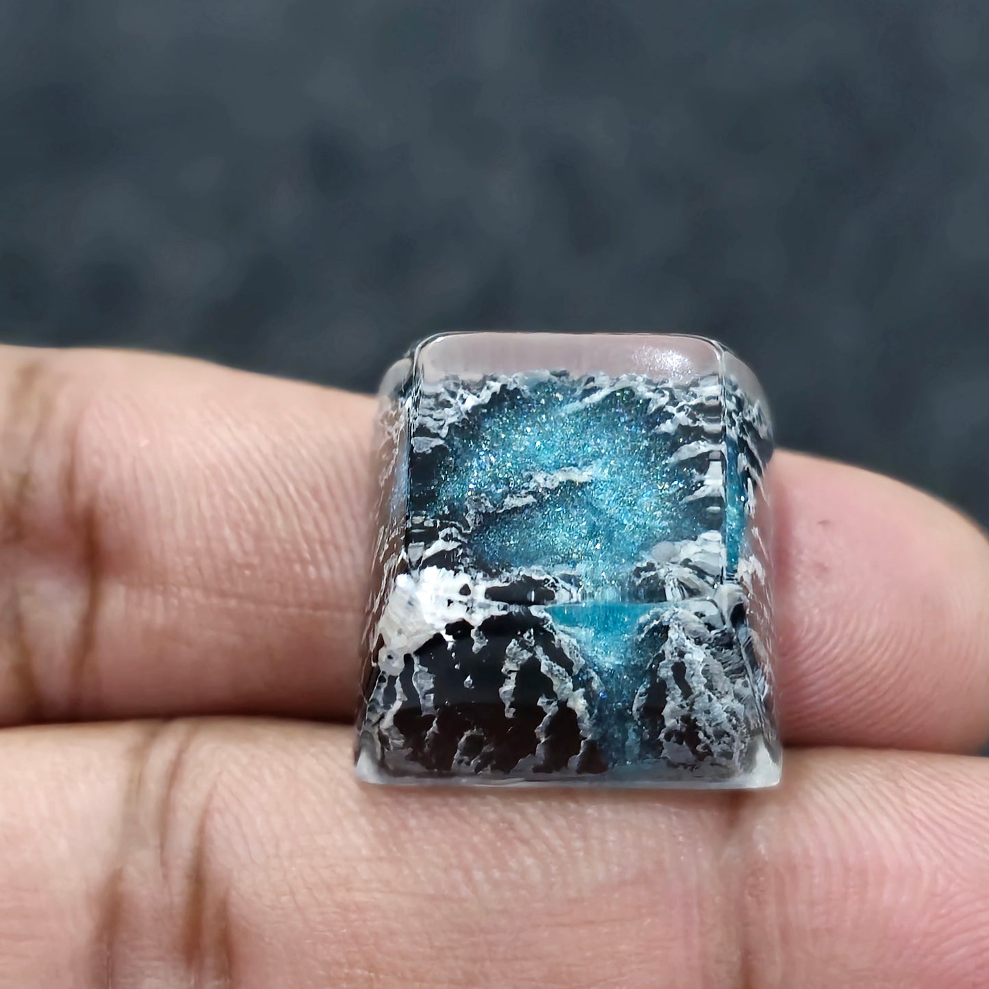 Snow Mountain Shinethrough Resin Artisan Keycap