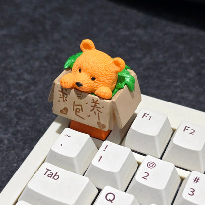 Teddy in Basket Resin Artisan Keycap