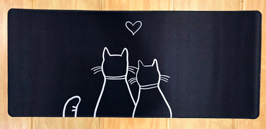 Cat Couple Jet Black Smooth XXL Deskmat