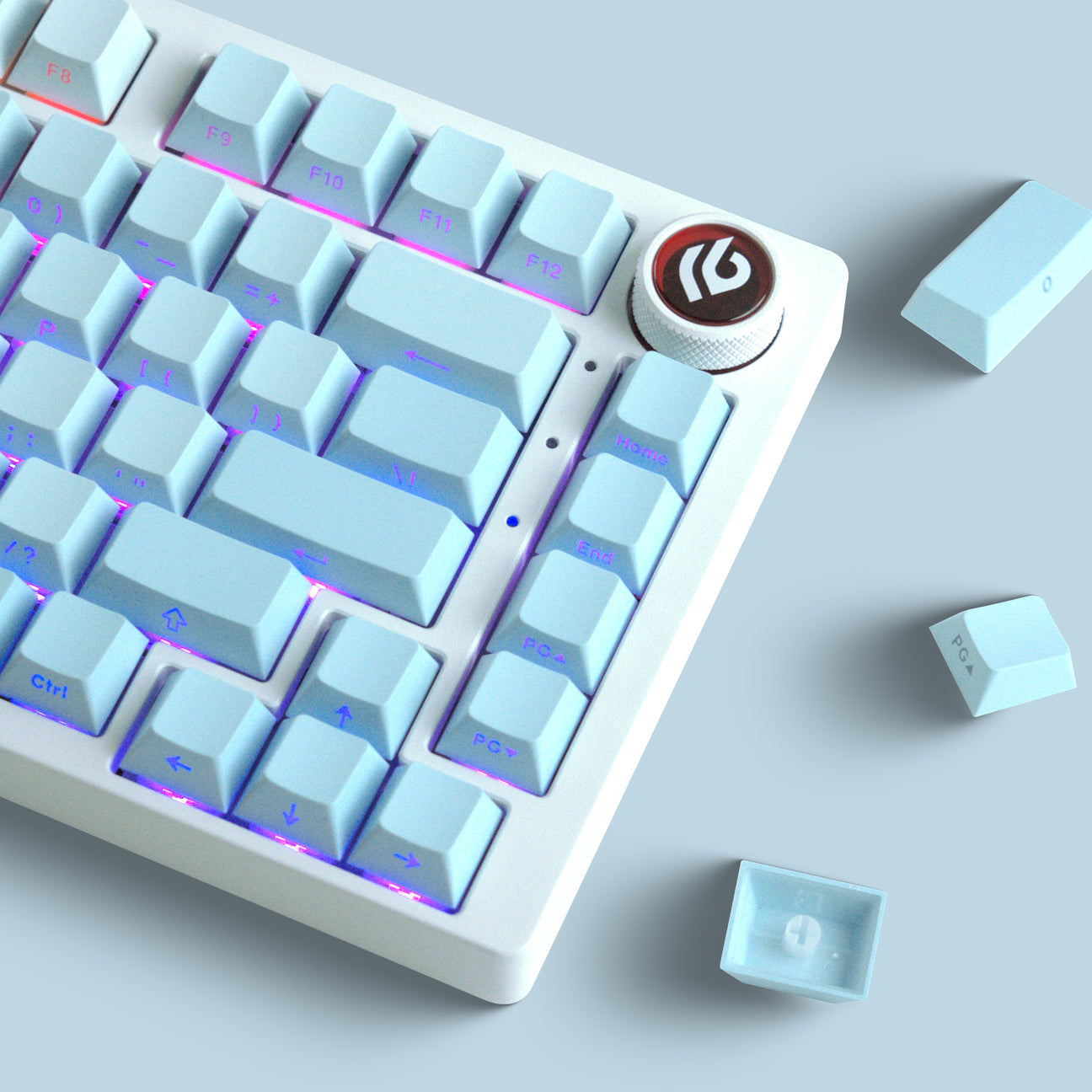 Baby Blue Diagonal Gradient Side Backlit Cherry Doubleshot Keycaps