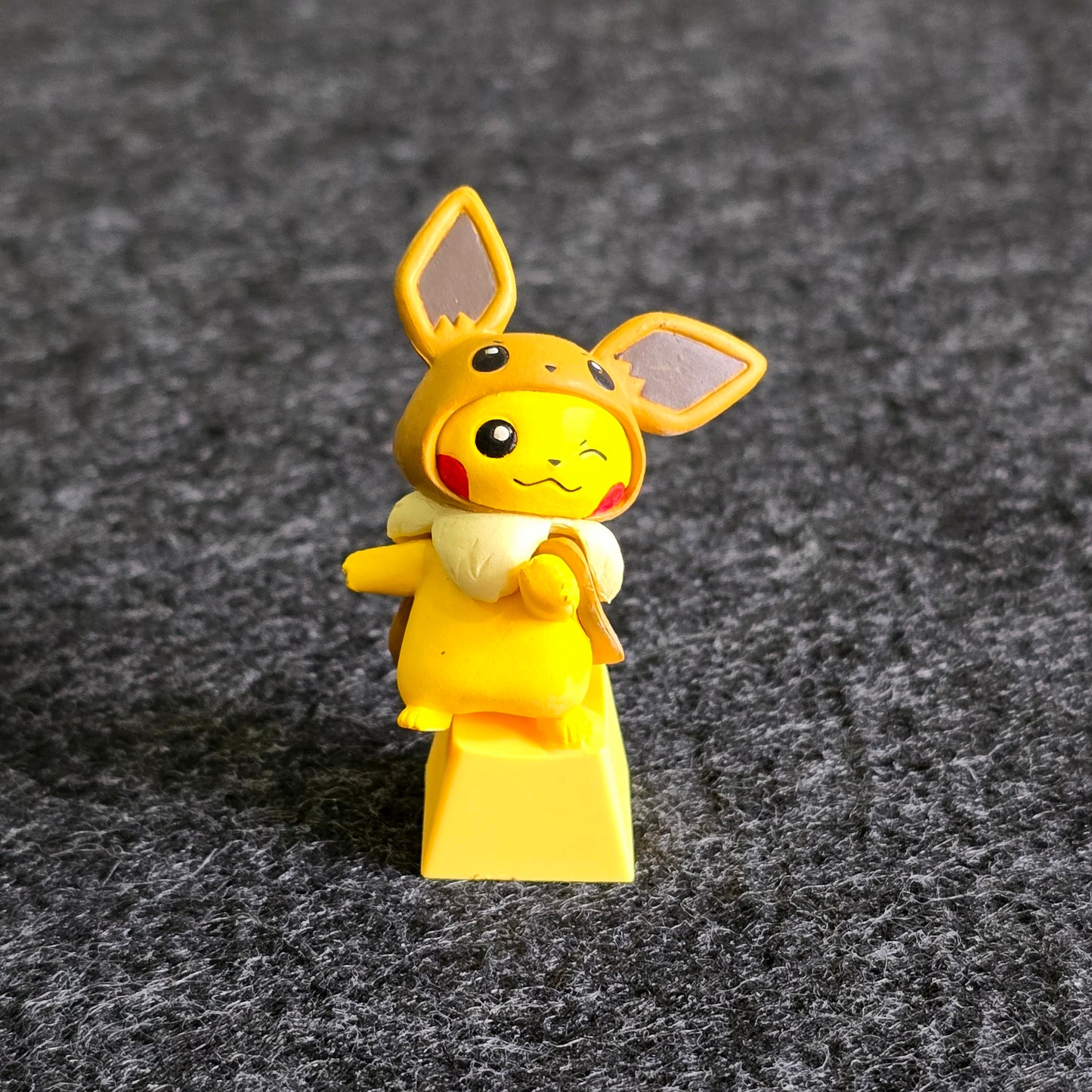 Pikachu With Evee Hat Artisan Keycap